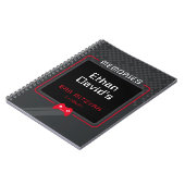 BAR MITZVAH MEMORIES gamer cool trendy rood zwart Notitieboek (Linkerzijde)