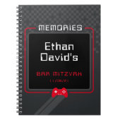 BAR MITZVAH MEMORIES gamer cool trendy rood zwart Notitieboek (Voorkant)