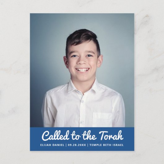 Bar Mitzvah Modern - Aangepaste fotouitnodiging Briefkaart (Voorkant)