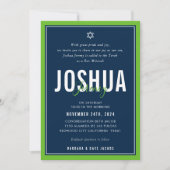 BAR MITZVAH modern atletisch jongetje nfl green na Kaart (Voorkant)