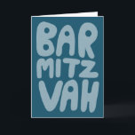 BAR MITZVAH  Modern Blauw Blauwgroen Kaart<br><div class="desc">Hand getekende tekst door mij voor jou. Voeg je eigen tekst toe aan de binnenkant van de kaart of verander de achtergrondkleuren. Kijk voor meer design en kleuren in mijn winkel! Of laat het me weten als je iets op maat wilt. Ik heb ook bijpassend inpakpapier en natuurlijk zowel Bar...</div>