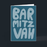BAR MITZVAH  Modern Blauw Blauwgroen Kaart<br><div class="desc">Hand getekende tekst door mij voor jou. Voeg je eigen tekst toe aan de binnenkant van de kaart of verander de achtergrondkleuren. Kijk voor meer design en kleuren in mijn winkel! Of laat het me weten als je iets op maat wilt. Ik heb ook bijpassend inpakpapier en natuurlijk zowel Bar...</div>
