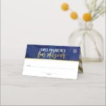 BAR MITZVAH modern blauw waterverf goud schrijven Plaatskaartje<br><div class="desc">door kat massard >>> kat@simplysweetPAPERIE.com << Een on trend, schattig ontwerp voor uw Event Reception PLACE CARDS. Hand schrijf gasten namen en voeg tabelnummer toe TIP :: 1. Als u afbeeldingen en lettertypen wilt wijzigen of verplaatsen en meer tekst wilt toevoegen, klikt u op de knop "Aanpassen" - - -...</div>