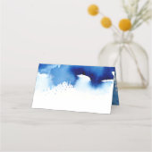 BAR MITZVAH modern blauw waterverf gouden folie st Plaatskaartje (Achterkant)