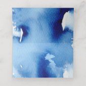 BAR MITZVAH modern blauw waterverf gouden folie st Plaatskaartje (Binnenkant ongevouwen)