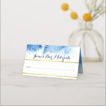 BAR MITZVAH modern blauw waterverf gouden folie st Plaatskaartje<br><div class="desc">door kat massard >>> kat@simplysweetPAPERIE.com << Een on trend, schattig ontwerp voor uw Event Reception PLACE CARDS. Hand schrijf gasten namen en voeg tabelnummer toe TIP :: 1. Als u afbeeldingen en lettertypen wilt wijzigen of verplaatsen en meer tekst wilt toevoegen, klikt u op de knop "Aanpassen" - - -...</div>