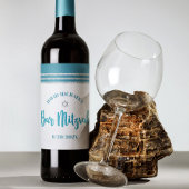 Bar Mitzvah Modern Blauwgroen Silver Tallit Bold S Wijn Etiket