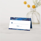 Bar Mitzvah Modern Blue Agate Galaxy Waterverf Plaatskaartje (Voorkant)