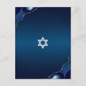 Bar Mitzvah Modern Blue Agate Waterverf Script Informatiekaartje (Achterkant)