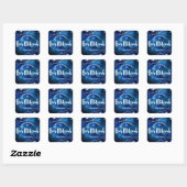 Bar Mitzvah Modern Blue Agate Waterverf Script Vierkante Sticker (Vel)