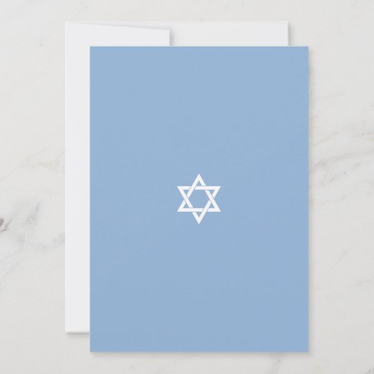 Bar Mitzvah Modern Blue Silver Tallit Bold Script Kaart (Achterkant)