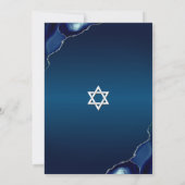 Bar Mitzvah Modern Blue Waterverf Agate Script Kaart (Achterkant)