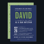 BAR MITZVAH modern bold block type navy blue green Kaart<br><div class="desc">door kat massard >> WWW.SIMPLYSWEETPAPERIE.COM << - - - - - - - - - - - - - - - CONTACT MET ME om u te helpen bij het in evenwicht brengen van uw type perfect Love the design, maar ik zou graag een aantal wijzigingen zien - een ander...</div>