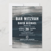 Bar Mitzvah Modern Bold Charcoal Gray Silver Foil Kaart (Voorkant)