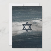 Bar Mitzvah Modern Bold Charcoal Gray Silver Foil Kaart (Achterkant)