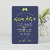 Bar Mitzvah modern controllergamer marvy limoen MA Kaart (Staand voorkant)