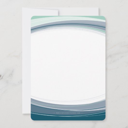 BAR MITZVAH modern curve ontwerp mint blauw grijs Kaart (Achterkant)