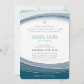 BAR MITZVAH modern curve ontwerp mint blauw grijs Kaart (Voorkant)