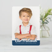 Bar Mitzvah Modern Custom Photo Kaart (Staand voorkant)