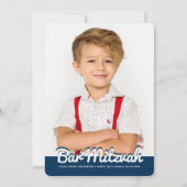 Bar Mitzvah Modern Custom Photo Kaart (Voorkant)