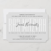 BAR MITZVAH modern deklaagtypografie jongetje grij Kaart (Voorkant)