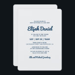 Bar Mitzvah Modern en Simple Kaart<br><div class="desc">Dit ontwerp is samengesteld uit een afspeelbaar cursief script dat wordt tegengegaan door eenvoudige san serif typografie. Dit ontwerp is modern en eenvoudig. 

Hier beschikbaar:
http://www.zazzle.com/store/selectpartysupplies</div>