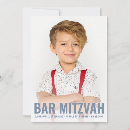 Bar Mitzvah Modern en Simple Star van David Photo Kaart (Voorkant)