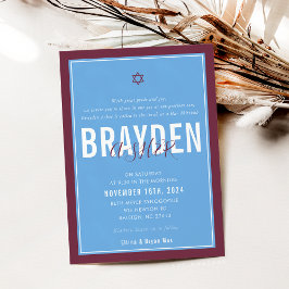 BAR MITZVAH modern football blauw kastanjebruin EL Kaart