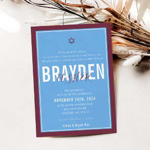 BAR MITZVAH modern football blauw kastanjebruin EL Kaart