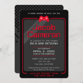 BAR MITZVAH modern gaming regelt cool zwart rood Kaart (Voorkant / Achterkant)