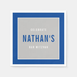 BAR MITZVAH modern gedurfd blok koninklijk blauw g Servet
