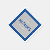 BAR MITZVAH modern gedurfd blok koninklijk blauw g Servet (Hoek)