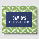 BAR MITZVAH modern geometrisch patroon marine groe Gastenboek<br><div class="desc">door kat massard >> https://linktr.ee/simplysweetpaperie <<<<</div>