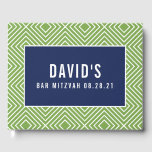 BAR MITZVAH modern geometrisch patroon marine groe Gastenboek<br><div class="desc">door kat massard >> https://linktr.ee/simplysweetpaperie <<<<</div>