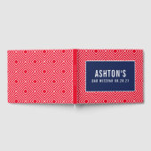 BAR MITZVAH modern geometrisch patroon marine rood Gastenboek (Volledig)