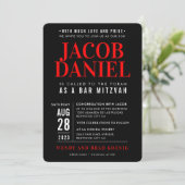 BAR MITZVAH modern geometrisch stapel zwart rood i Kaart (Staand voorkant)