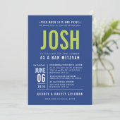 BAR MITZVAH modern geometrisch type koningsblauw l Kaart (Staand voorkant)