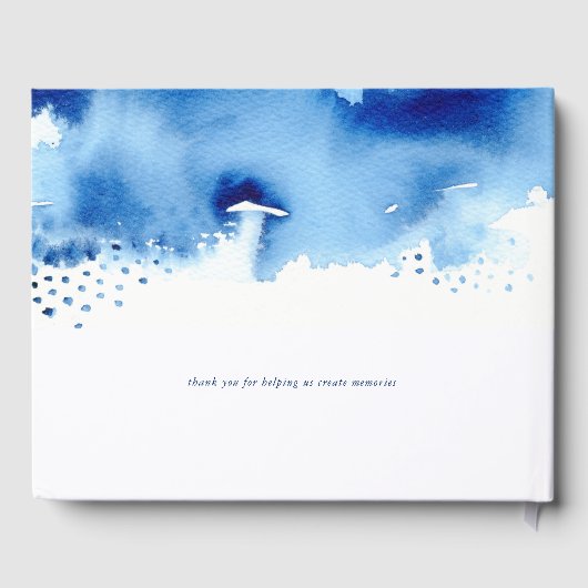 BAR MITZVAH modern gouden ster smart blue waterver Gastenboek (Achterkant)