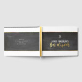 BAR MITZVAH modern grijs krijtbord goud schrijven Gastenboek (Volledig)
