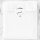 BAR MITZVAH modern luxe verguld zilver marineblauw Ronde Sticker (Tas)