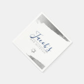 BAR MITZVAH modern luxe verguld zilver marineblauw Servet (Hoek)