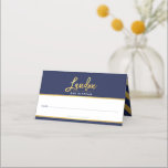 BAR MITZVAH modern marineblauw   gouden naam LANDO Plaatskaartje<br><div class="desc">door kat massard >>> kat@simplysweetPAPERIE.com << Een on trend, schattig ontwerp voor uw Event Reception PLACE CARDS. Hand schrijf gasten namen en voeg tabelnummer toe TIP :: 1. Afbeeldingen en lettertypen wijzigen/verplaatsen en meer tekst toevoegen - klik op de knop "Aanpassen" *** Afgedrukte enveloppen die ook in mijn winkel beschikbaar...</div>