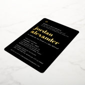 BAR MITZVAH modern minimaal trendzwart goud Folie Uitnodiging (Gedraaid)