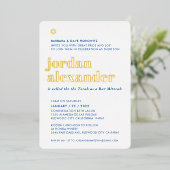 BAR MITZVAH modern minimaal vet koninklijk blauw Folie Uitnodiging (Staand Voorkant)