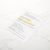 BAR MITZVAH modern minimaal vetgedrukt grijs Folie Uitnodiging (Gedraaid)