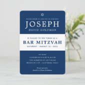BAR MITZVAH modern minimal stijlvol marinewit Kaart (Staand voorkant)