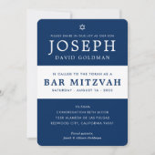 BAR MITZVAH modern minimal stijlvol marinewit Kaart (Voorkant)