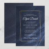 Bar Mitzvah Modern Monogram Goud Lijst Kaart (Voorkant / Achterkant)