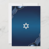 Bar Mitzvah modern Navy Blue Ombre Agate Script in Kaart (Achterkant)