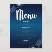 Bar Mitzvah Modern Navy Blue Ombre Agate Script Menu (Voorkant)